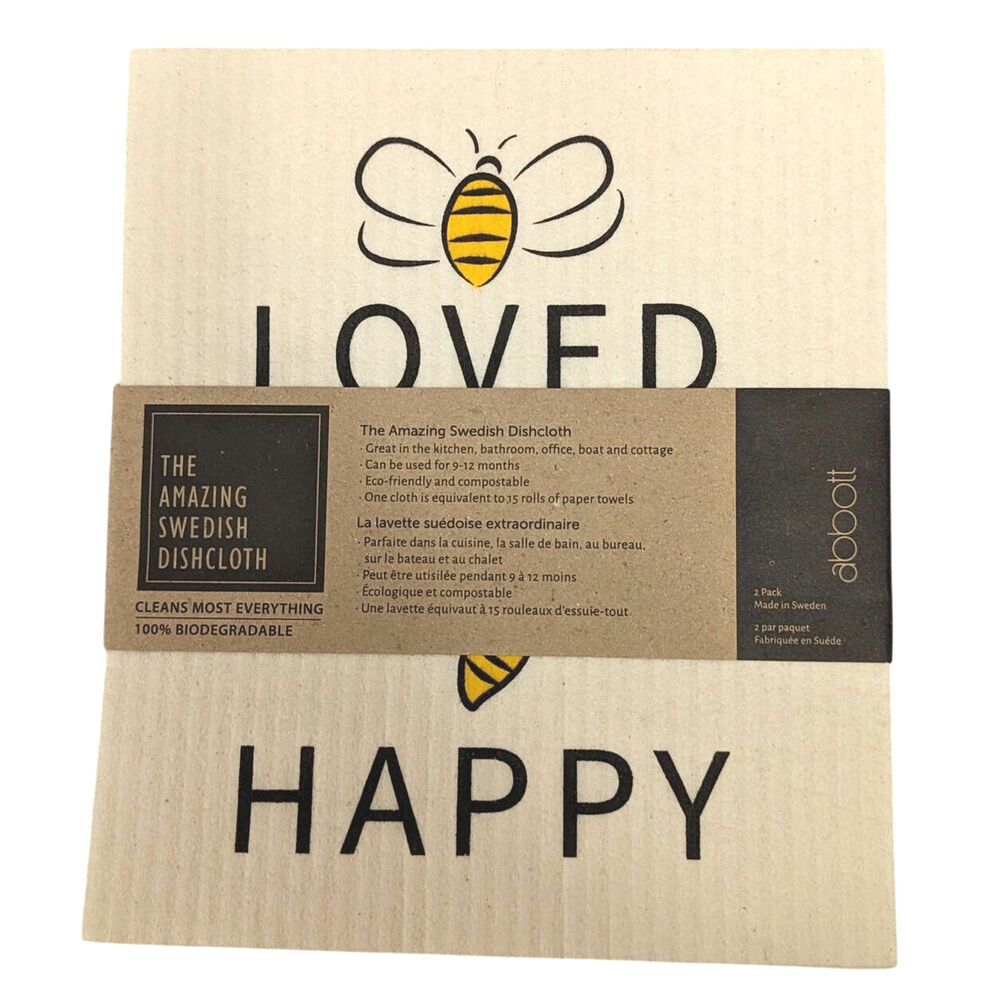 Two New Swedish Dishcloths -Bumble Bees